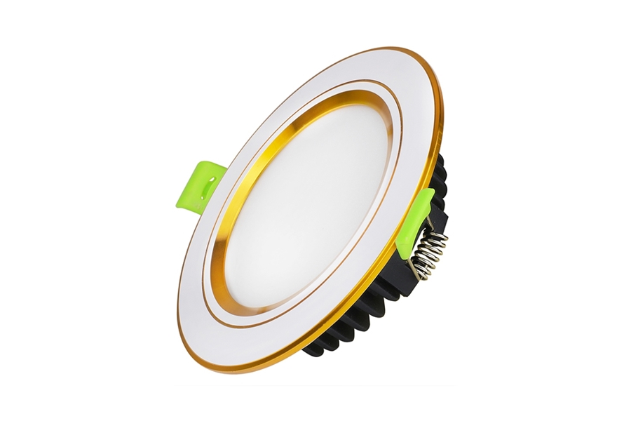 Đèn Led âm trần viền vàng mặt phẳng 7W, Đổi màu