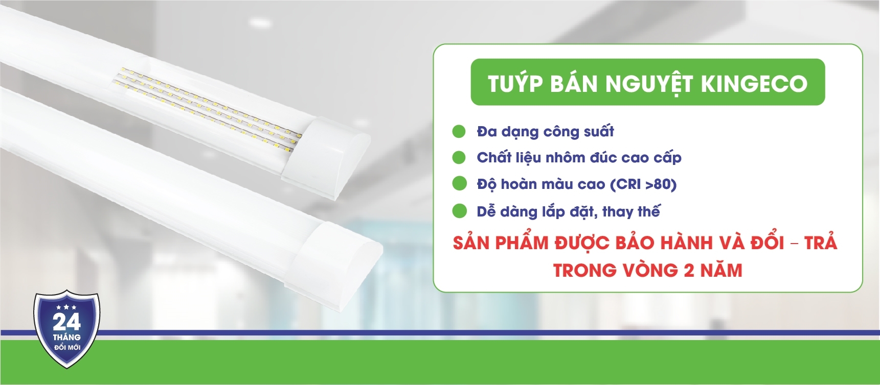 ĐÈN TUÝP LED BÁN NGUYỆT KINGECO